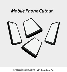 Mobile Phone Cutout Illustration. This cutout is especially created for your project. 