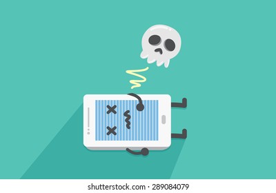 Mobile phone is dead because many case mean stop all working of mobile phone system.