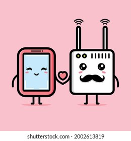 mobile phone design fall in love with wifi because of strong love connection