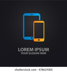 Mobile phone design on dark background,vector