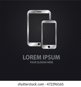 Mobile phone design ,silver concept,clean vector