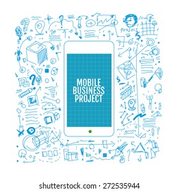 Mobile phone development vector illustration