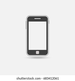 Pantalla en blanco del dispositivo móvil, ilustración vectorial