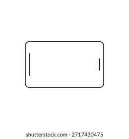 Mobile phone device in landscape orientation position outline
