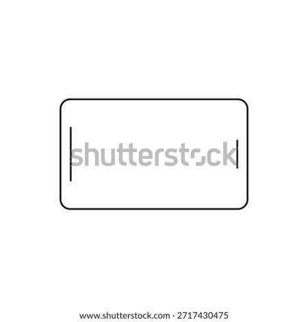 Mobile phone device in landscape orientation position outline
