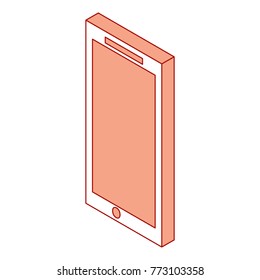 mobile phone device technology communication isometric