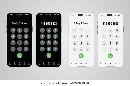 Mobile Phone dial-pad Interface on gray  background