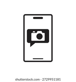 Telefone celular com design de ícone de glifo de câmera digital