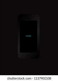 Mobile phone with digital clock, user inferface design