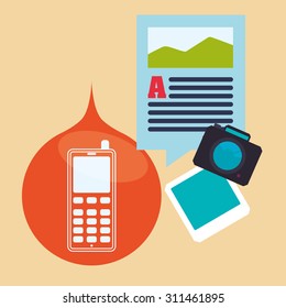 Mobile Phone digital design, vector illustration 10 eps graphic