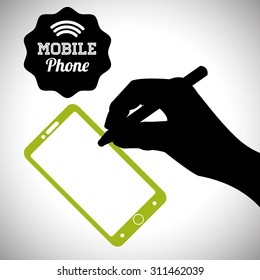 Mobile Phone digital design, vector illustration 10 eps graphic