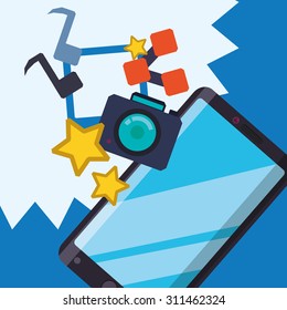 Mobile Phone digital design, vector illustration 10 eps graphic