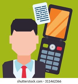 Mobile Phone digital design, vector illustration 10 eps graphic