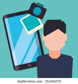 Mobile Phone digital design, vector illustration 10 eps graphic