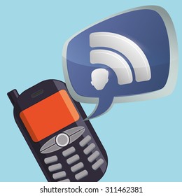 Mobile Phone digital design, vector illustration 10 eps graphic
