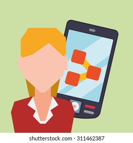 Mobile Phone digital design, vector illustration 10 eps graphic