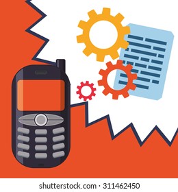 Mobile Phone digital design, vector illustration 10 eps graphic