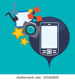 Mobile Phone digital design, vector illustration 10 eps graphic