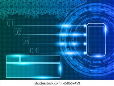 Mobile phone with digital technology concept