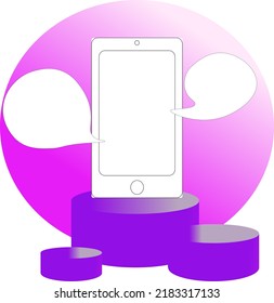 Mobile Phone display with message pop up blank for text