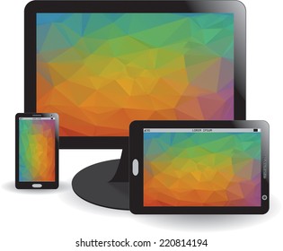 Mobile phone, display and tablet. EPS10 vector illustration