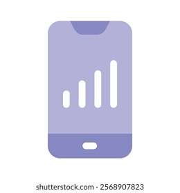 Mobile phone displaying a graph symbolizing mobile data or analysis