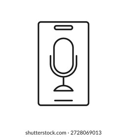 Telefone celular exibindo um microfone para gravação de áudio