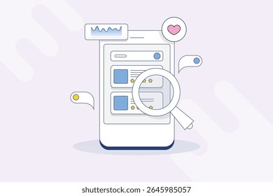Ein Mobiltelefon, das ein Suchmaschinenergebnis mit Bewertungen anzeigt, mit einem Analysebericht, der den durch die mobile Suche angetriebenen Webseitenverkehr anzeigt.