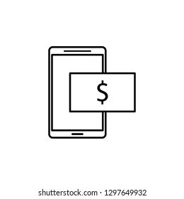 mobile phone, dollar icon. Element of finance illustration. Signs and symbols icon can be used for web, logo, mobile app, UI, UX on white background