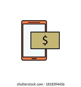 mobile phone, dollar icon. Element of finance illustration. Signs and symbols icon can be used for web, logo, mobile app, UI, UX