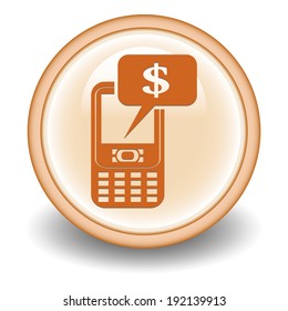 mobile phone with dollar sign 