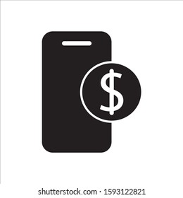 Mobile phone with dollar symbol vector template or shopping icon