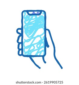 mobile phone doodle icon sketch vector. mobile phone sign. isolated symbol illustration