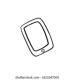 Mobile phone doodle icon vector hand drawing 