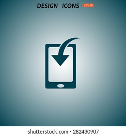 Mobile Phone Download Icon. vector design