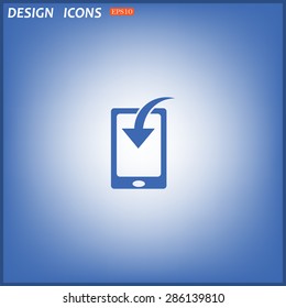 Mobile Phone Download Icon. vector design