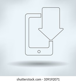 Mobile Phone Download Icon. vector design