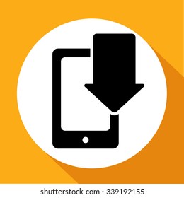Mobile Phone Download Icon. vector design