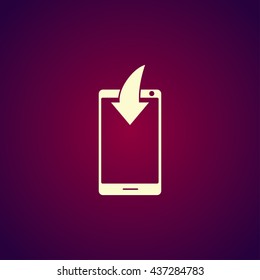 Mobile Phone Download Icon. vector design flat
