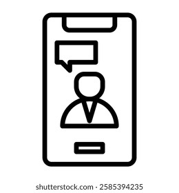 Mobile phone editable stroke outline icons isolated on transparent background flat vector illustration. Pixel perfect. 64 x 64