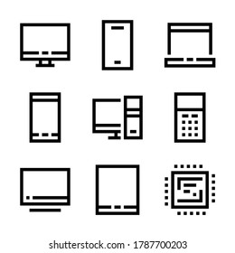 Elektronische Geräte und Gadgets, Vektorsymbole.