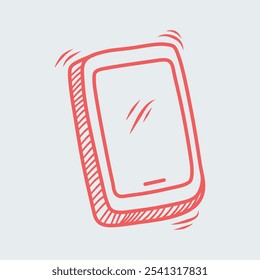 mobile phone elements vector doodle illustration, hand drawn