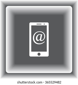 Mobile phone with Email
 sign icon, vector illustration. Flat design style