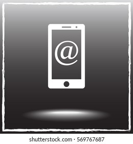 Mobile phone with Email
 sign icon, vector illustration. Flat design style