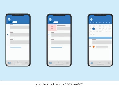 Mobile phone email vector flat design eps10.