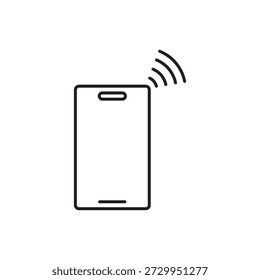 Mobiltelefon, das Signalwellen von oben aussendet