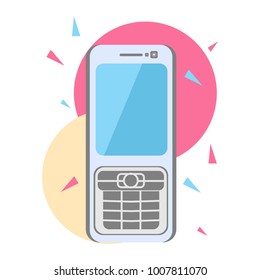 Mobile phone with empty screen to present your app, design. Vector illustration.