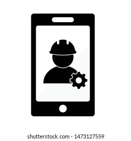 mobile phone  engineering.  phone repairing,  fix phone, support icon. 