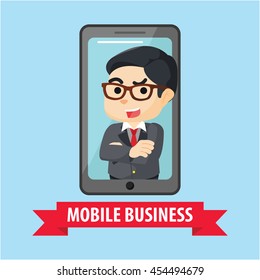 mobile phone entrepreneur  illustration design