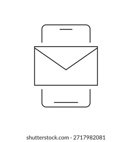 Teléfono móvil con el icono del sobre que representa el mensaje de correo electrónico entrante.